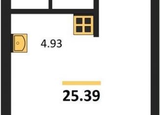 Продам квартиру студию, 25.4 м2, Новосибирск, метро Берёзовая роща, улица Королёва, 19