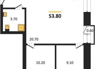 2-комнатная квартира на продажу, 53.8 м2, посёлок Октябрьский