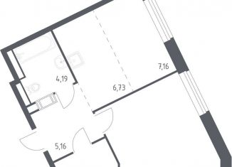 Продается 1-ком. квартира, 43.7 м2, село Лайково