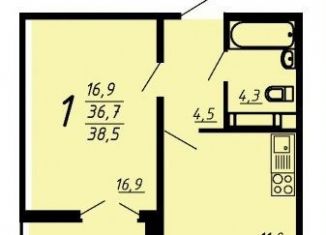 Продаю однокомнатную квартиру, 38.5 м2, Воронеж, улица Шишкова, 140Б/6