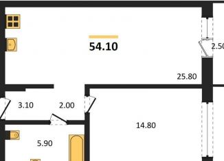 Продаю 1-ком. квартиру, 54.1 м2, Новосибирск, улица Аэропорт, 88