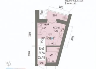 Продаю 1-ком. квартиру, 22.5 м2, Уфа, улица Рудольфа Нуреева, 7, Октябрьский район