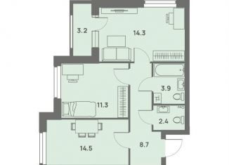 Продажа 2-комнатной квартиры, 56.7 м2, Пермский край