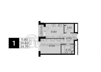 Продается 1-ком. квартира, 34.7 м2, посёлок Развилка, посёлок Развилка, 207Ю