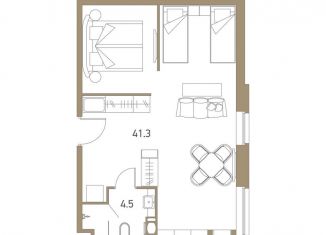 2-ком. квартира на продажу, 46 м2, Санкт-Петербург, Херсонский проезд, 6, метро Новочеркасская