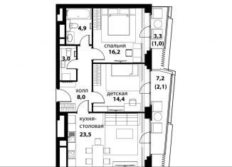 Продаю 2-ком. квартиру, 73.3 м2, Москва, район Раменки