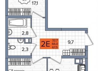 Продаю двухкомнатную квартиру, 67.5 м2, Краснодар, Прикубанский округ, улица Западный Обход, 65/1