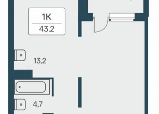 Продам 1-ком. квартиру, 43.2 м2, Новосибирск