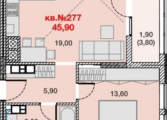 Продаю 1-комнатную квартиру, 45.9 м2, Калининградская область