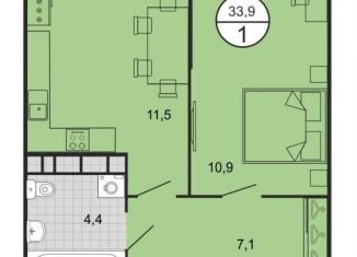 Продажа 1-комнатной квартиры, 33.9 м2, Михайловск, переулок Ландышей, 4