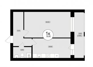 Продаю 1-комнатную квартиру, 51.4 м2, Самара