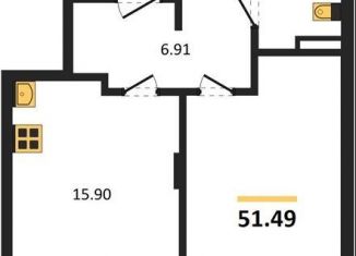 Однокомнатная квартира на продажу, 51.5 м2, Воронеж, Коминтерновский район, Электросигнальная улица, 9Ак2