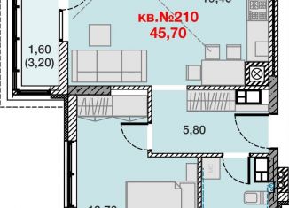 1-ком. квартира на продажу, 45.7 м2, Калининградская область