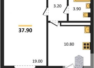 Однокомнатная квартира на продажу, 37.9 м2, Воронеж, Левобережный район, улица Шидловского, 28