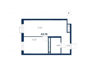 Продажа 1-ком. квартиры, 43.8 м2, Екатеринбург, Чкаловский район