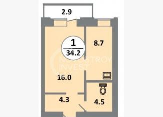 Продам 1-комнатную квартиру, 34.2 м2, Красноярск, проспект 60 лет Образования СССР, 48