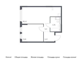 Продам 1-комнатную квартиру, 39.3 м2, Санкт-Петербург