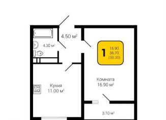 1-ком. квартира на продажу, 38.3 м2, Воронеж, Советский район, улица Полковника Богомолова, 5