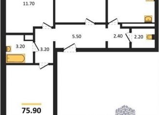 Продаю 3-ком. квартиру, 75.9 м2, Воронеж, Левобережный район, улица Шидловского, 28