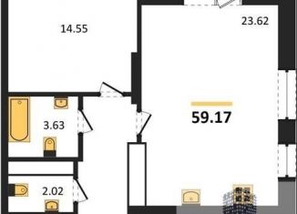 Однокомнатная квартира на продажу, 59.2 м2, Воронеж, Ленинский район