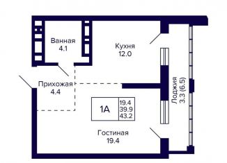 Продается однокомнатная квартира, 43.2 м2, Новосибирск, улица Фрунзе, с1, метро Берёзовая роща