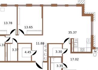 Продажа 3-ком. квартиры, 115.7 м2, Санкт-Петербург, Адмиралтейский район, набережная Обводного канала, 106