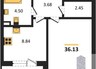 Продаю 1-комнатную квартиру, 36.1 м2, Воронеж