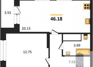 Продажа 1-ком. квартиры, 46.2 м2, Воронеж, Острогожская улица, 164