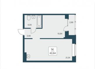 Продажа 1-комнатной квартиры, 42.6 м2, Новосибирск, метро Заельцовская