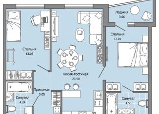 Продается 3-ком. квартира, 65 м2, Ульяновск, Засвияжский район, жилой комплекс Ультраград, 2