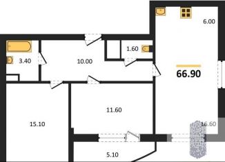 Продажа 2-комнатной квартиры, 66.9 м2, Воронеж, Железнодорожный район, улица Фёдора Тютчева, 93/4