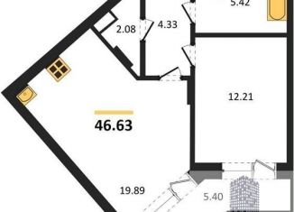 Продажа 1-комнатной квартиры, 46.6 м2, Воронеж, Коминтерновский район