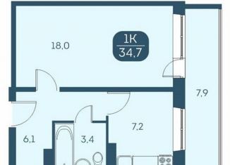 Продается однокомнатная квартира, 34.6 м2, Новосибирск, Междуреченская улица, 7/1, Ленинский район