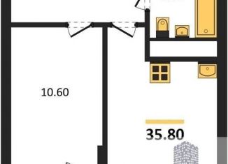 Продается однокомнатная квартира, 35.8 м2, Воронеж, улица Рокоссовского, 47, Железнодорожный район