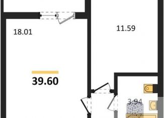 Продам 1-комнатную квартиру, 39.6 м2, Воронежская область