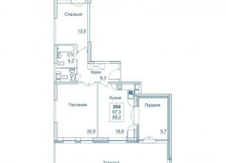 Двухкомнатная квартира на продажу, 89.2 м2, Москва, САО, Хорошёвское шоссе, 25Ак1