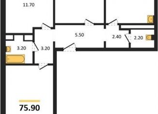 Продаю 3-ком. квартиру, 75.9 м2, Воронеж, улица Шидловского, 28, Левобережный район