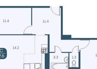 Продажа 2-комнатной квартиры, 59.6 м2, Новосибирск, метро Площадь Гарина-Михайловского, Междуреченская улица, 7/1