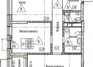 Продажа 2-комнатной квартиры, 62.7 м2, Воронеж, набережная Чуева, 7