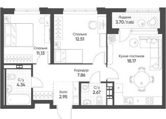 Продаю 2-ком. квартиру, 61.5 м2, Екатеринбург, метро Ботаническая