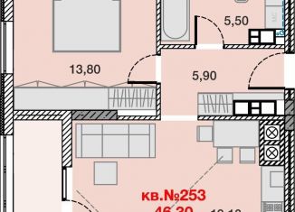 Продам 1-ком. квартиру, 46.3 м2, Калининградская область