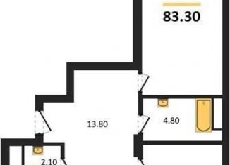 2-комнатная квартира на продажу, 83.3 м2, Воронеж, улица Фёдора Тютчева, 93/4, ЖК Микрорайон Боровое