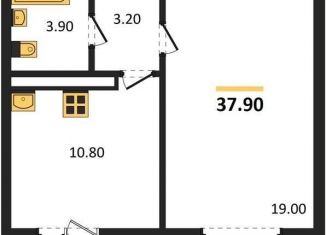 1-комнатная квартира на продажу, 37.9 м2, Воронежская область, улица Шидловского, 28