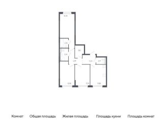 Продается трехкомнатная квартира, 71.6 м2, Тюменская область, жилой комплекс Чаркова 72, 1.3