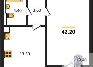 Продаю 1-ком. квартиру, 42.2 м2, Воронеж, улица Загоровского, 13к2