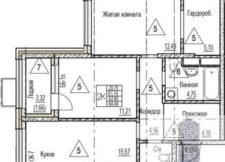 Продаю двухкомнатную квартиру, 62.8 м2, Воронеж, набережная Чуева, 7, Железнодорожный район