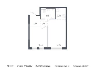 Продается 1-ком. квартира, 36.8 м2, Тюмень, жилой комплекс Чаркова 72, 1.3