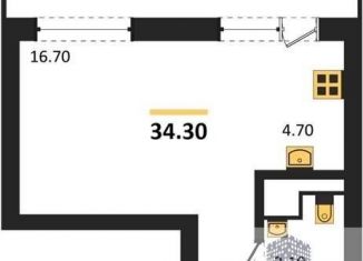 Продажа квартиры студии, 34.3 м2, Воронеж, Железнодорожный район