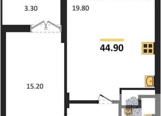 Продается однокомнатная квартира, 44.9 м2, Воронежская область