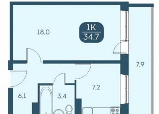 Продается 1-комнатная квартира, 34.6 м2, Новосибирск, Междуреченская улица, 7/1, метро Площадь Гарина-Михайловского